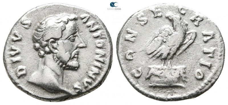 Divus Antoninus Pius AD 161. Rome
Denarius AR

17mm., 3,09g.



very fine