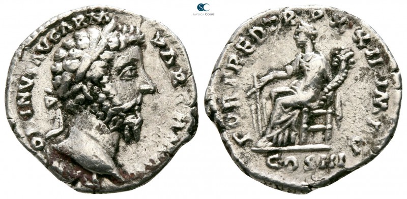 Marcus Aurelius AD 161-180. Rome
Denarius AR

16mm., 2,68g.



very fine