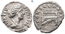 Diva Faustina II AD 175-176. Rome. Denarius AR