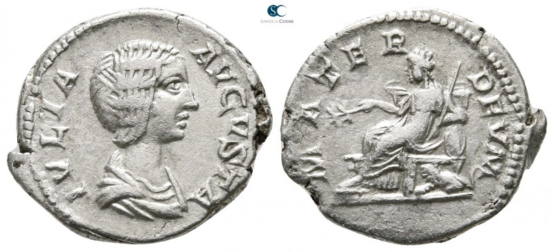 Julia Domna, wife of Septimius Severus AD 193-217. Rome
Denarius AR

17mm., 3...
