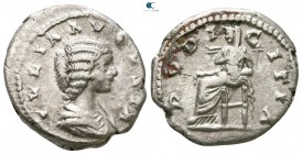 Julia Domna, wife of Septimius Severus AD 193-217. Rome. Denarius AR