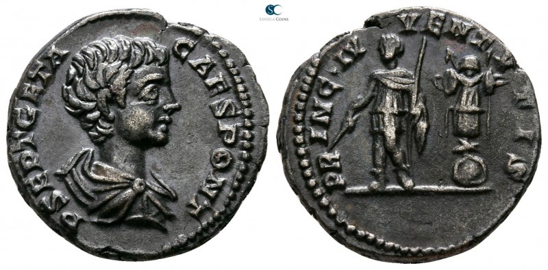 Geta as Caesar AD 197-209. Rome
Denarius AR

18mm., 3,24g.



very fine