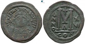 Justinian I AD 527-565. Dated RY 16=AD 542/3. Constantinople. Follis Æ
