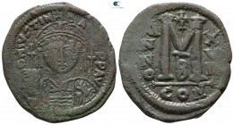 Justinian I AD 527-565. Dated RY 18 (?) =AD 544/5. Constantinople. Follis Æ