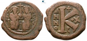 Justin II and Sophia AD 565-578. Antioch. Half Follis Æ