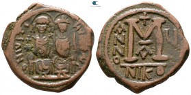 Justin II and Sophia AD 565-578. Nikomedia. Follis Æ
