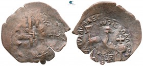 Michael VIII Palaeologus AD 1261-1282. Uncertain mint. Trachy Æ