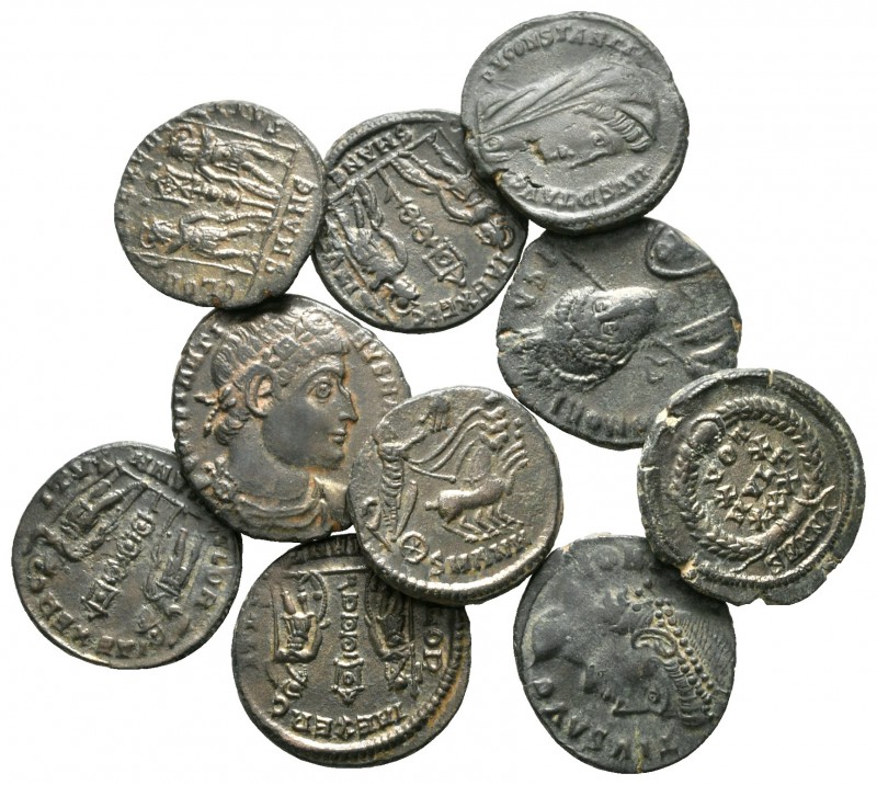 Lot of ca. 10 roman bronze coins / SOLD AS SEEN, NO RETURN!

very fine