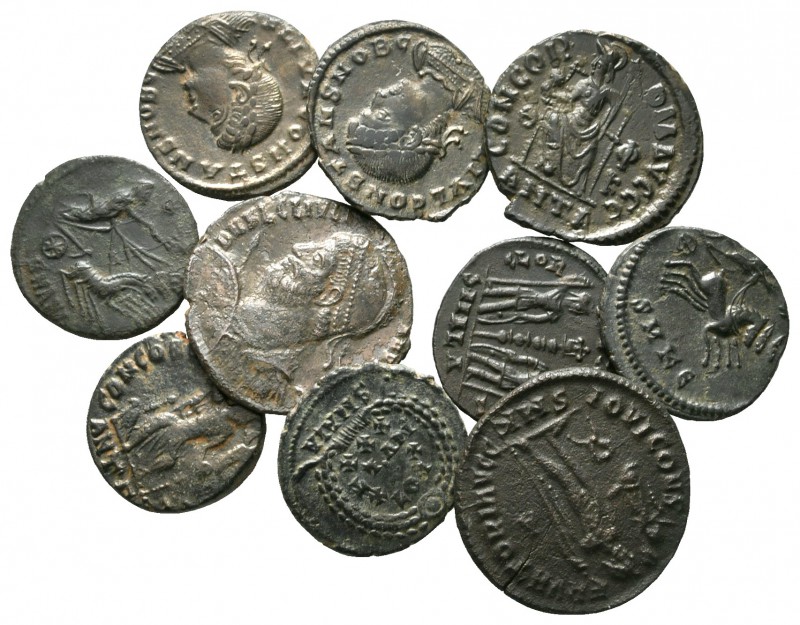 Lot of ca. 10 roman bronze coins / SOLD AS SEEN, NO RETURN!

very fine