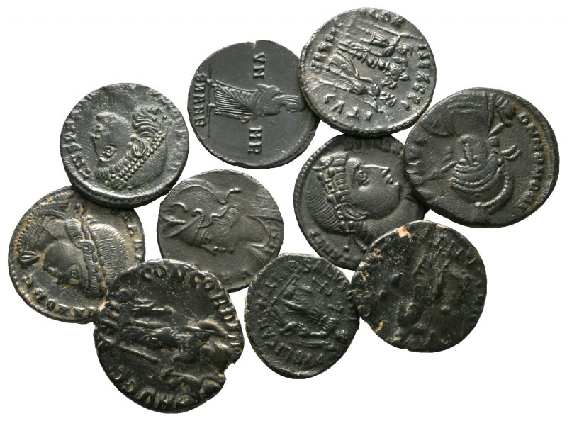 Lot of ca. 10 roman bronze coins / SOLD AS SEEN, NO RETURN!

very fine