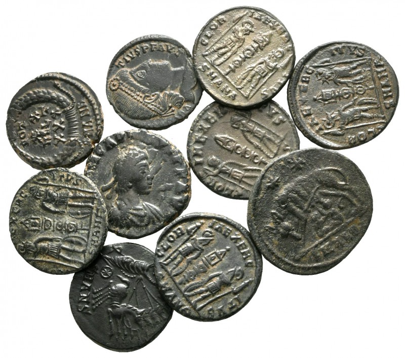 Lot of ca. 10 roman bronze coins / SOLD AS SEEN, NO RETURN!

very fine