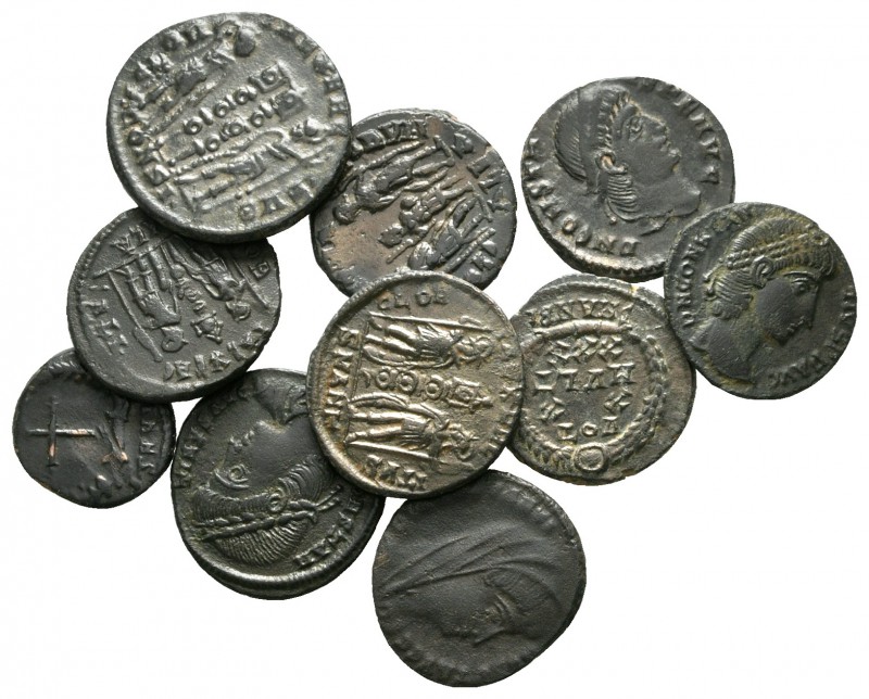 Lot of ca. 10 roman bronze coins / SOLD AS SEEN, NO RETURN!

very fine