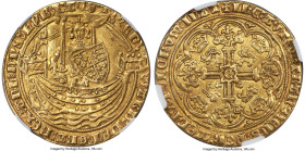 Edward III (1327-77) gold Noble ND (1361-69) XF40 NGC, Calais mint, Cross potent mm, Treaty Period, S-1504, N-1236 (R). Flag at stern. A wholly respec...
