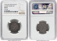 Henry VIII (1509-1547) Groat (4 Pence) ND (1526-1544) AU55 NGC, London mint, S-2337E. 2.61gm. This eye-catching offering has hints of incredible cobal...