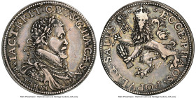 James I silver "Coronation" Medal ND (1603) AU53 NGC, Eimer-80a, MI-191-11. 29mm. By C. Anthony (unconfirmed). IAC I BRIT CÆ AVG HÆ CÆSARVM CÆ D D Lau...