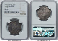 Charles I Shilling ND (1645-1646) AU58 NGC, S-2800. 5.78gm. Great details to this type, blanked by gunmetal gray patina. The single best example certi...