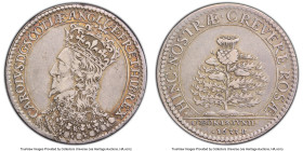 Charles I silver "Scottish Coronation" Medal 1633 XF45 PCGS, Eimer-123, MI-266-60. 29mm. By N. Briot. CAROLVS D G SCOTIÆ ANGLIÆ FR ET HIB REX Crowned ...