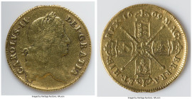 Charles II gold 2 Guineas 1669 Details (Altered Surface) NGC, KM425.1 (Rare), S-3333 (Extremely rare). First bust. Evidence of removal of mounting loo...