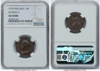 Charles II Farthing (1/4 Penny) 1674 AU58 Brown NGC, KM436.1, S-3394. HID09801242017 © 2023 Heritage Auctions | All Rights Reserved