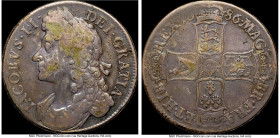 James II Crown 1686 VF25 NGC, KM457, Dav-3778, ESC-76. Gunmetal gray surfaces decorated by blue hues. Ex. Eric P. Newman Collection HID09801242017 © 2...