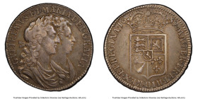 William and Mary 1/2 Crown 1689 XF45 PCGS, KM472.1, S-3434. First bust and shield with pearls. Admitting honest and balanced wear, still a wholly resp...