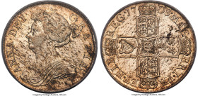Anne 1/2 Crown 1708 AU58 PCGS, KM525.1, S-3604. A hugely attractive piece despite the copious hay marking on both sides. The obverse fields carry dist...