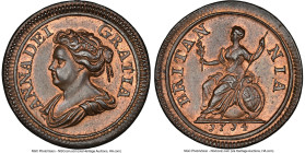 Anne copper Pattern Farthing (1/4 Penny) 1714 MS66 Red and Brown NGC, KM537, S-3625, Peck-742 (Very Scarce). A highly pleasing Pattern issued posthumo...
