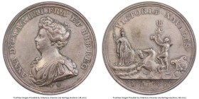 Anne silver "Capture of Gibraltar" Medal 1704 AU Details (Scratch / Rim Dent) PCGS, Eimer-410, MI-266-64. By John Croker. ANNA D:G: MAG: BRI: FRA: ET ...