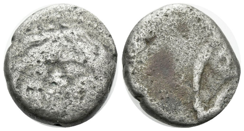 Etruria, Populonia 20 Asses III century BC, AR 18.00 mm., 5.91 g.
Facing head o...