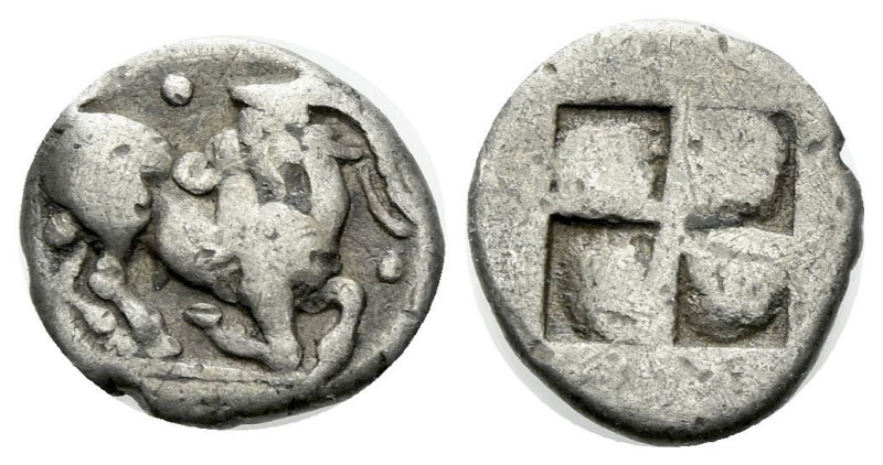 Thrace, Thraco-Macedonian Tribes. Mygdones or Krestones Obol circa 485-470, AR 1...