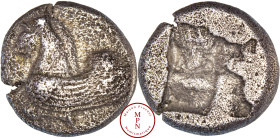 Massalia (Marseille), Hémidrachme au pégase du type du trésor d'Auriol, Vers 525 avant J.-C., Av. Protomé de Pégase à gauche, Rv. Carré creux, Argent,...