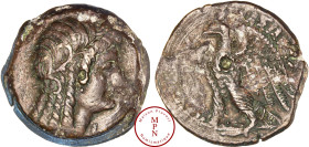 Egypte, Royaume Lagide, Ptolémée VI Philométor (180-145 avant J.-C.,) et Cléopatre Iere Thea (régente), Bronze, 176-170 avant J.-C., Av. Tête diadémée...