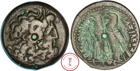 Egypte, Royaume Lagide, Ptolémée VI Philométor (180-145 avant J.-C.,) et Ptolémée VIII Euergetes, Diobole, 170-163 Avant J.-C., Alexandrie, Av. Tête d...