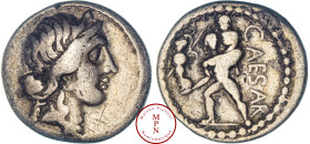 Jules Cesar (100-44 avant J.-C.,) Denier, 49-44, avant J.-C., Atelier suivant les légions de César en Afrique du Nord, Av. Tête diadémée de Vénus à dr...