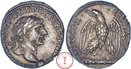 Trajan (98-117), Céleucie et Pierie, Antioche, Tétradrachme, Av. ΑΥΤΟΚΡ ΚΑΙϹ ΝΕΡ ΤΡΑΙΑΝΟϹ ϹΕΒ ΓΕΡΜ ΔΑΚ., Tête laurée à droite, Rv. ΔΗΜΑΡΧ ΕΞ ΙΖ ΥΠΑΤ Ϛ...