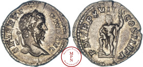 Septime Sévère (193-211), Denier, Rome, Av. SEVERVS PIVS AVG, Tête lauré à droite, Rv. P M TR P XVII COS III P P, Neptune nu debout à gauche, le voile...
