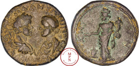 Caracalla (198-217), Avec Plautille, Carie, Cnidus, Tetrassarion, 202-205, Av. AY K M A ANTΩNINOC / ΦOYPBIA ΠΛΑΥΤΙ, Bustes affrontés de Caracalla et d...