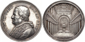 ITALIEN VATIKAN / KIRCHENSTAAT
Pius IX., 1846 - 1878. Silbermedaille 1874, von Bianchi. Auf die Restaurierung der Basilika San Lorenzo Fuori la Mura....