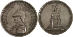 RUSSLAND GROSSFUERSTENTUM / KAISERREICH
Alexander II., 1855 - 1881. Silbermedaille 1859, von P. Brusnitsyn. "Nicholas I Monument". Zum Gedenken an di...