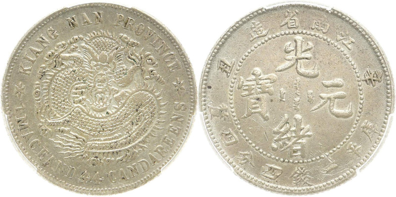 CHINA PROVINZ KIANGNAN
 20 Cents (1901). In US Plastikholder der PCGS mit der B...