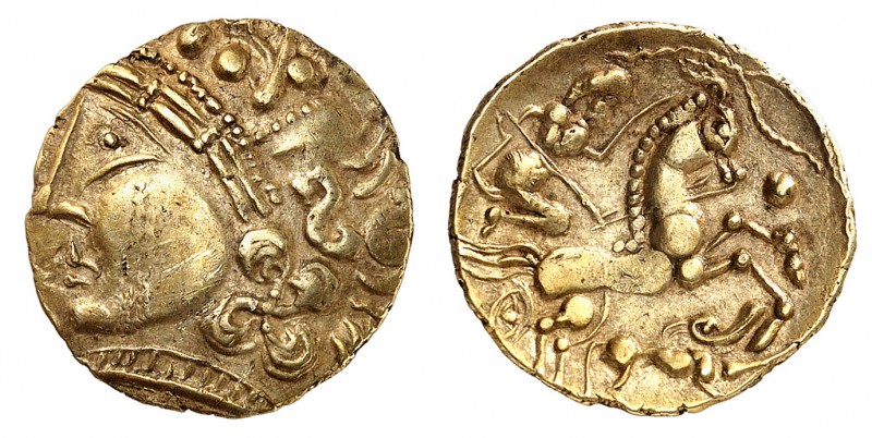 Gaule
Aulerci Eburovices et Lexovii.
Hémistatère d'or 2ème siècle - env. 150 a...