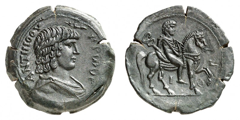 Antinoos † 130 ap. J.-C.
Drachme 134/5, Alexandrie. Buste drapé d'Antinoos à dr...