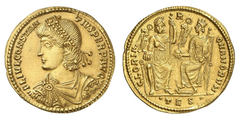 Constance II 337-361.
Médaillon de 2 solidi, Thessalonique. FL IVL CONSTAN-TIVS...