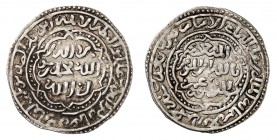 Yémen
al-Mansur `Umar I, AH 626-647 (1229-1249). 
Dirham AH 645 (1247-48), `Adan (Aden). Inscription sur trois lignes dans un cartouche ornementé / ...