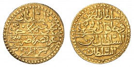 Empire ottoman
Mahmud II, AH 1223-1255 (1808-1839). 
Sultani AH 1238 (1822-23), Jazâ'ir (Alger). Inscription sur quatre lignes comprenant la date, d...
