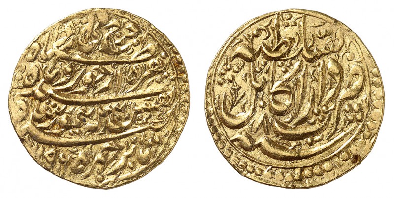 Durrani 
Taimur Shah, AH 1186-1207 (1772-1793). 
Nazarana Mohur AH 1196-8 (178...