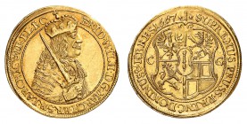Brandebourg-Prusse
Frédéric-Guillaume, 1640-1688. 
Ducat 1667, Königsberg. Buste couronné et cuirassé à droite / Armoiries entre les lettres C - G. ...