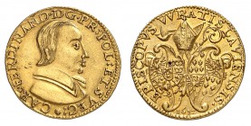 Breslau - Evêché
Charles-Ferdinand de Pologne, 1625-1655. 
3 Ducats 1632. Buste à droite / Doubles armoiries surmontées d'une mitre d'évêque. Date à...