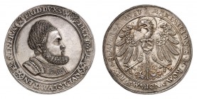 Saxe
Frédéric III le Sage, 1486-1525. 
Guldengroschen non daté (après 1507), Hall ou Dresde. Buste de Frédéric le Sage (Friedrich der Weise) en armu...