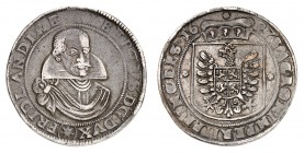 Friedland & Sagan
Albrecht von wallenstein, 1625-1634. 
Taler 1627, Jitschin. Buste drapé et cuirassé de trois quarts à droite / Ecu couronné. 28,63...